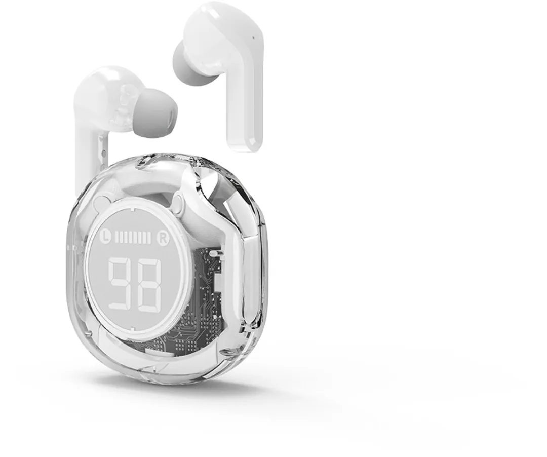 Gembird Transparante TWS TWST-01-W In-Ear Koptelefoon - Bluetooth 5.3 - Wit