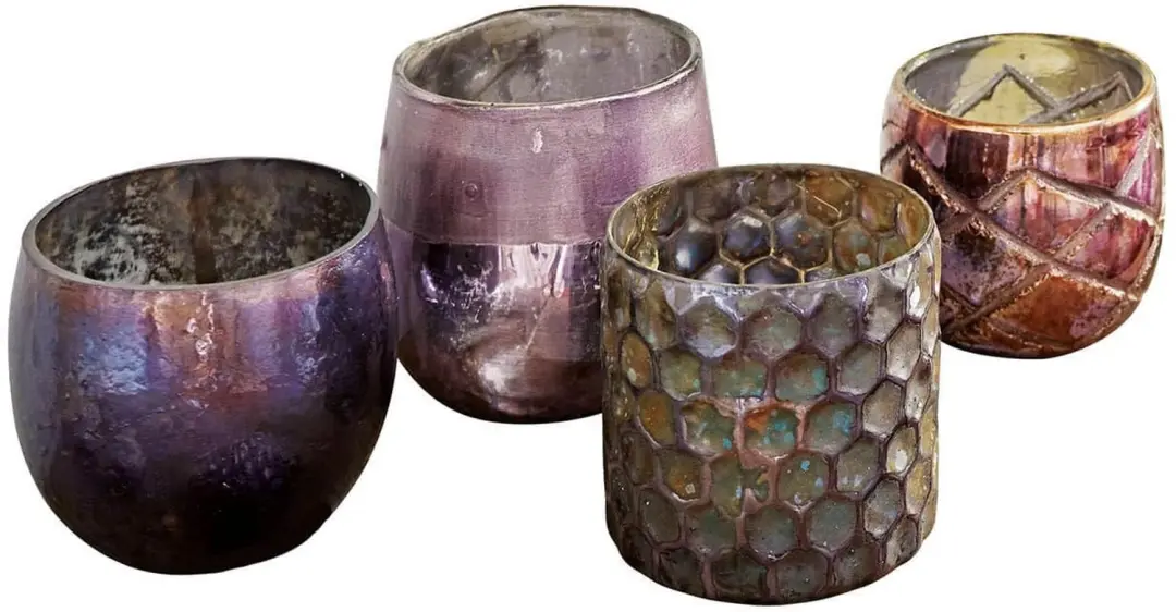 Loberon Windlicht Set van 4 Marine