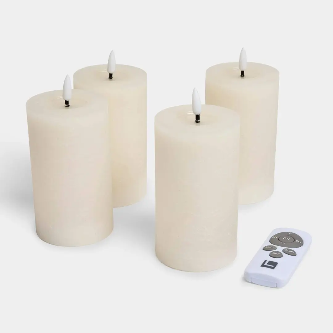 Loberon Rimfalla LED-stompkaars set van 4