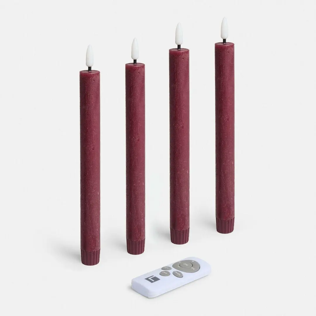 Loberon Eldsora Ledstaafkaars Set van 4