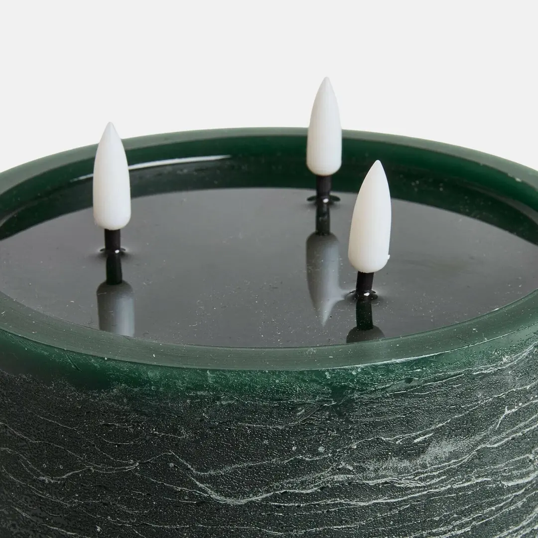 Loberon Chelun Ledstompkaars - Groen - afbeelding 5 van 5