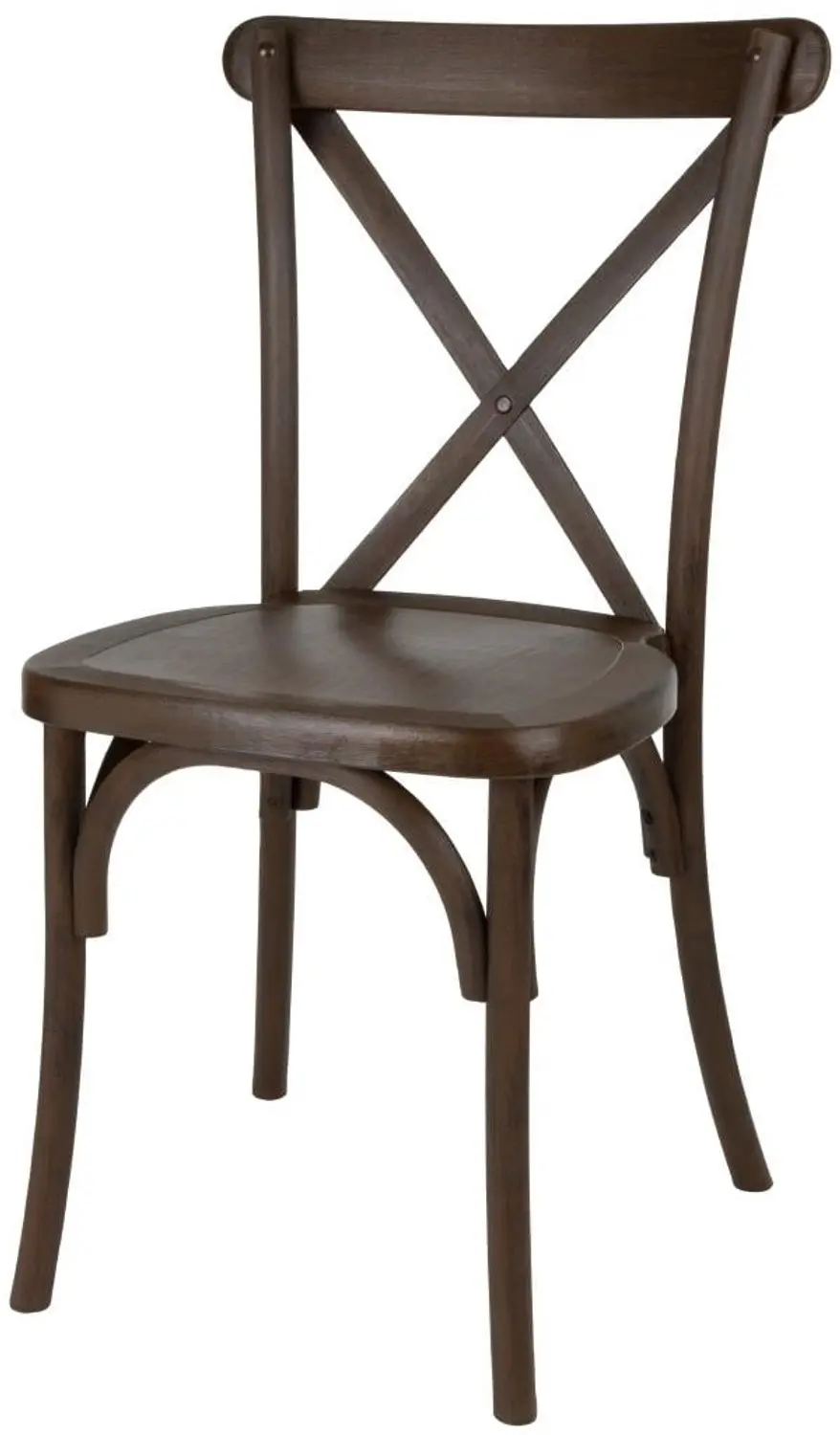 Bolero Manhattan Cross-Back Harsstoelen Donker Hout Effect (Set Van 4)