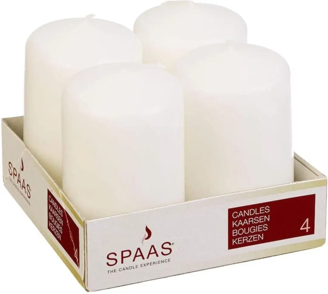 Spaas Cilinderkaars Wit 50/80mm - 18 branduren - afbeelding 5 van 5