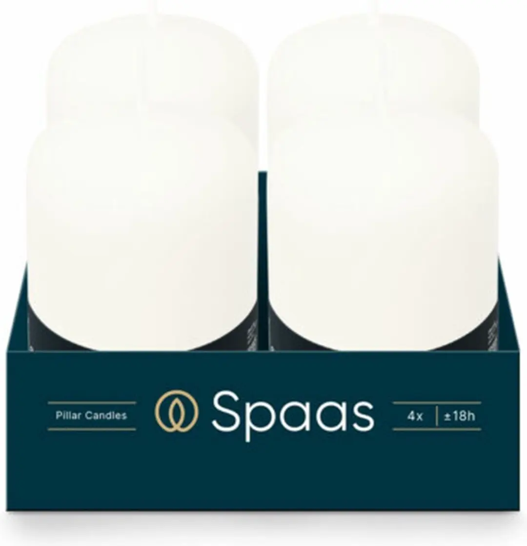 Spaas Cilinderkaars Wit 50/80mm