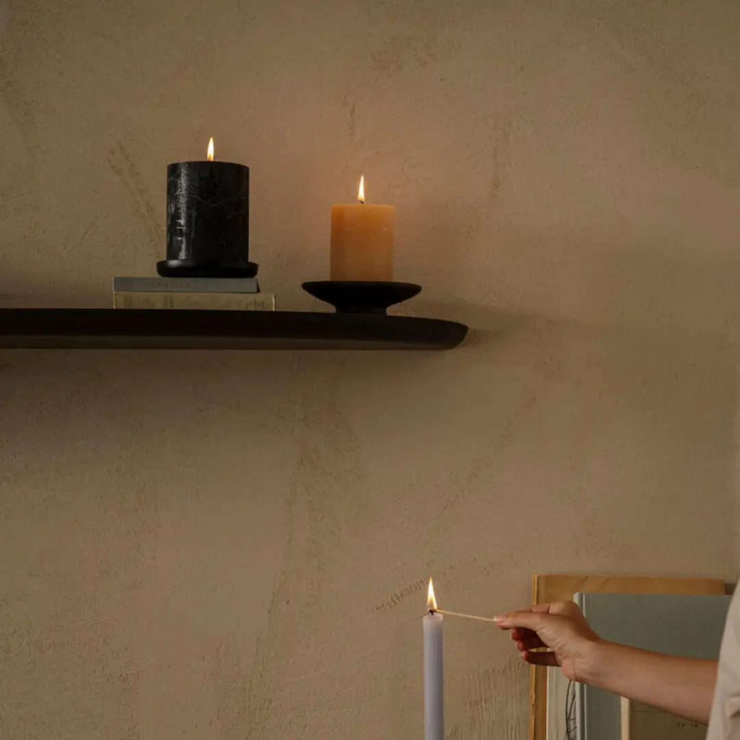 Spaas Rustieke Pillarkaars 95 branduren - Cognac - 6x - afbeelding 2 van 5