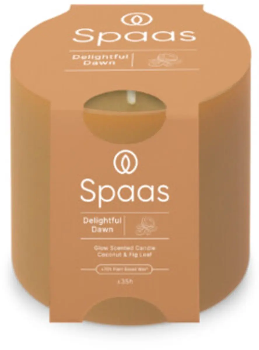 Spaas Glow Geurkaars Kokosmelk en Vijgenblad - 6x - afbeelding 3 van 4
