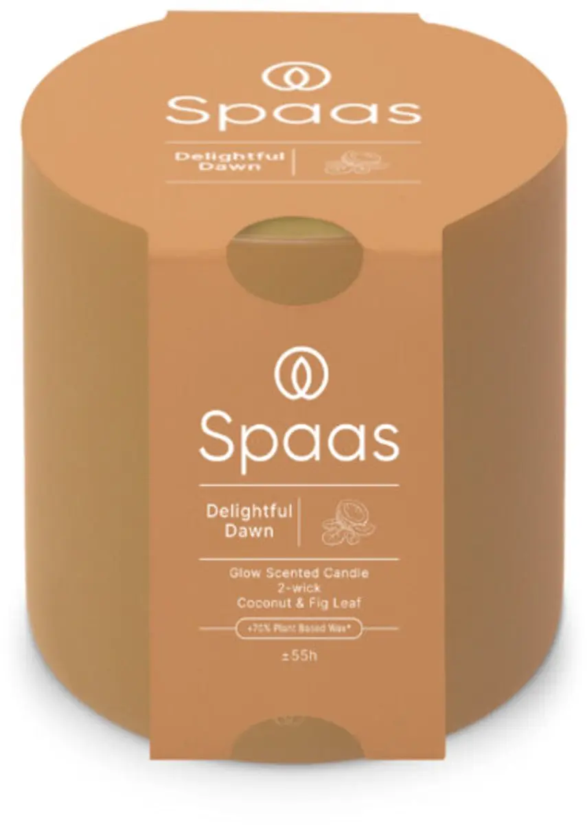 Spaas Glow Geurkaars Kokosmelk en Vijgenblad - 6x - afbeelding 4 van 4