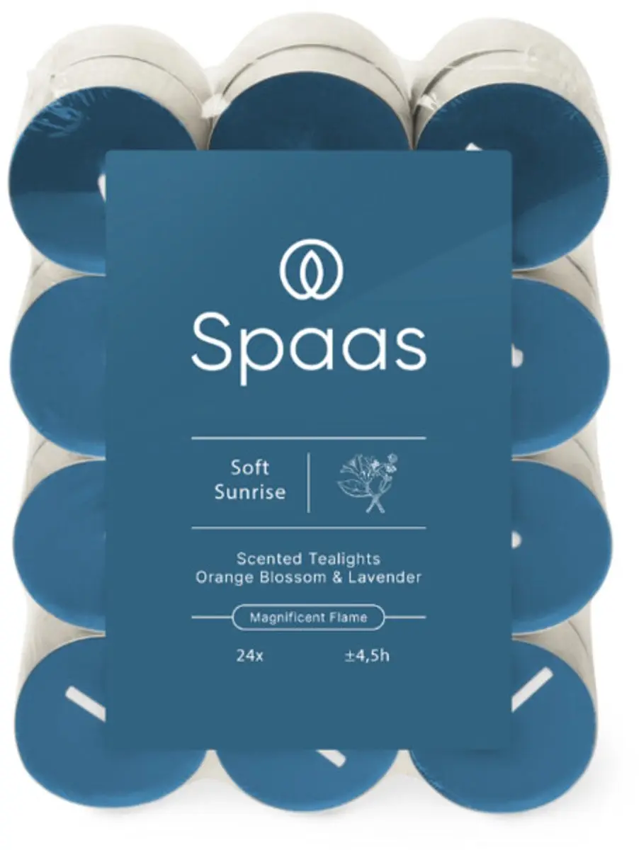 Spaas Geurtheelichten Lavendel en Oranjebloesem - 10x24 stuks - afbeelding 3 van 3