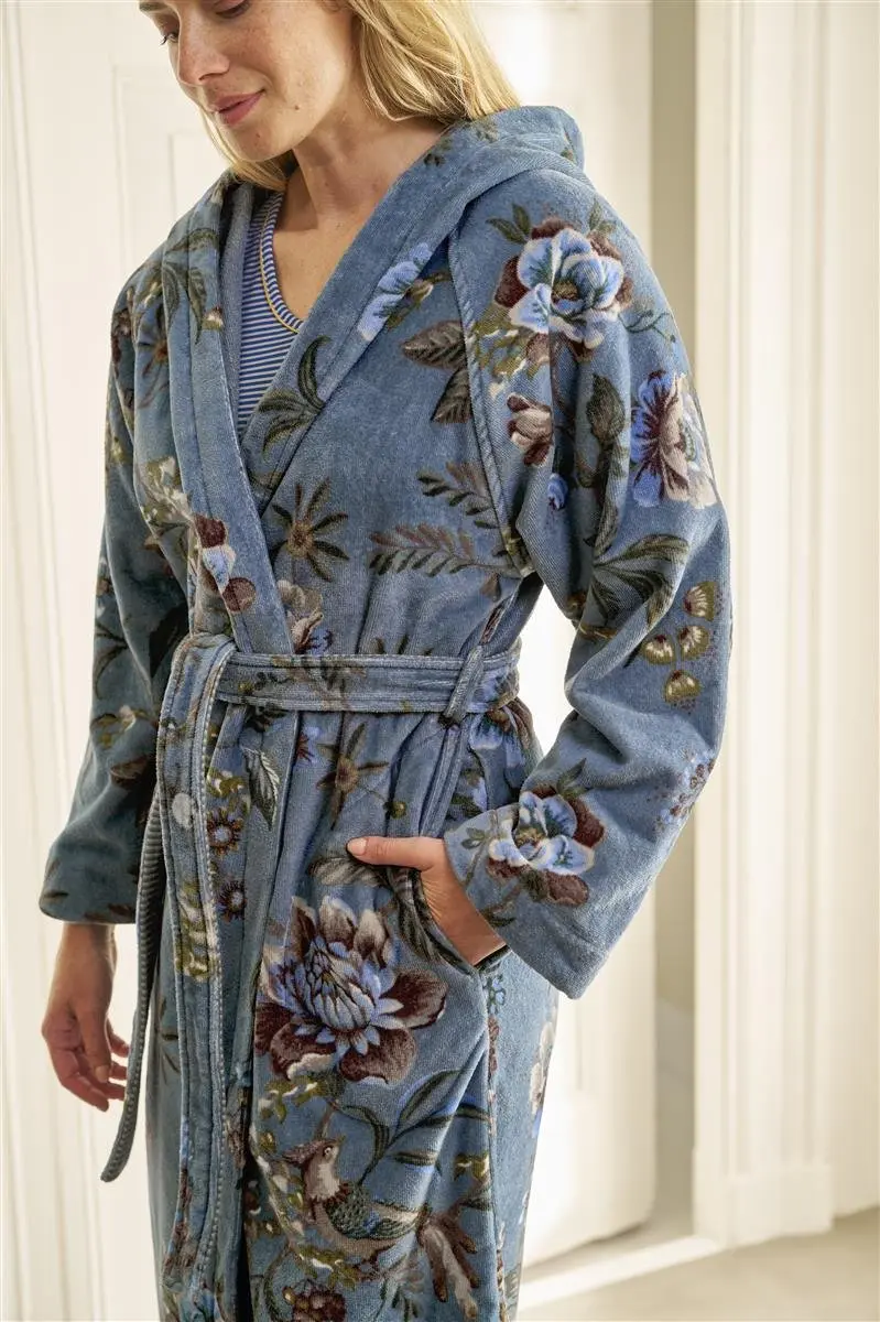 Pip Studio Secret Garden Badjas - Blauw M - afbeelding 2 van 6