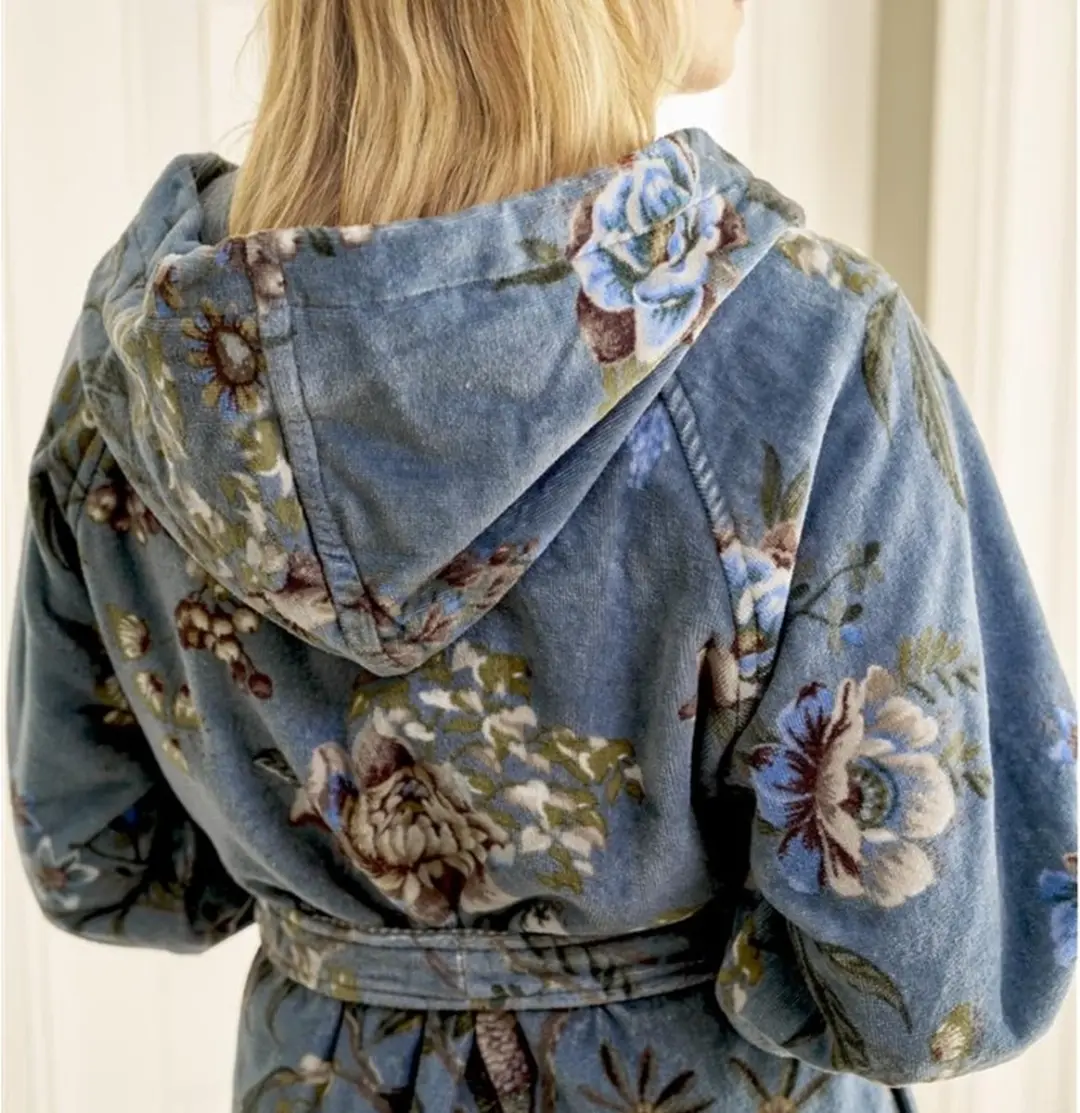 Pip Studio Secret Garden Badjas - Blauw M - afbeelding 5 van 6