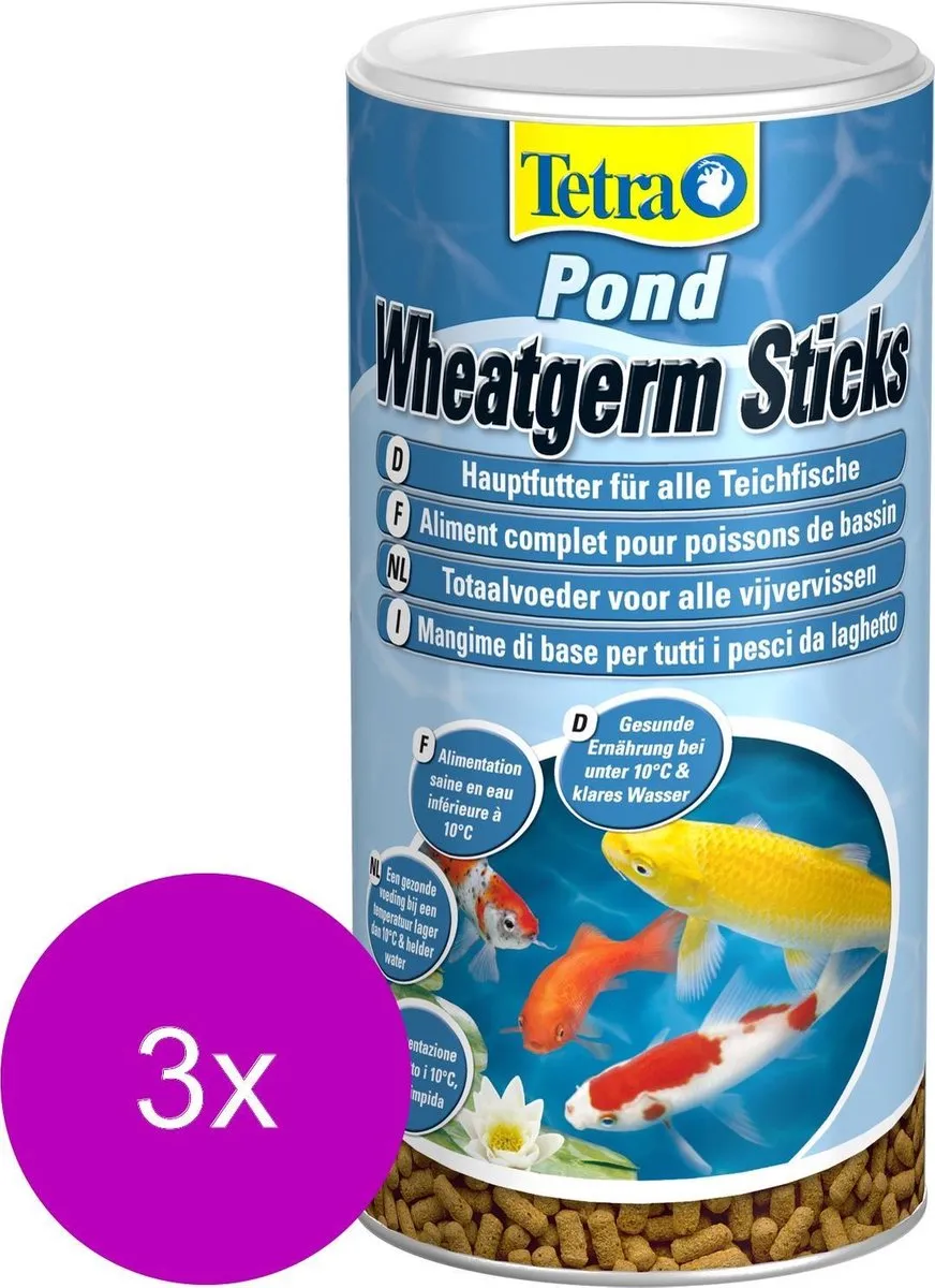Tetra Pond Wheatgerm Sticks - 3x1L