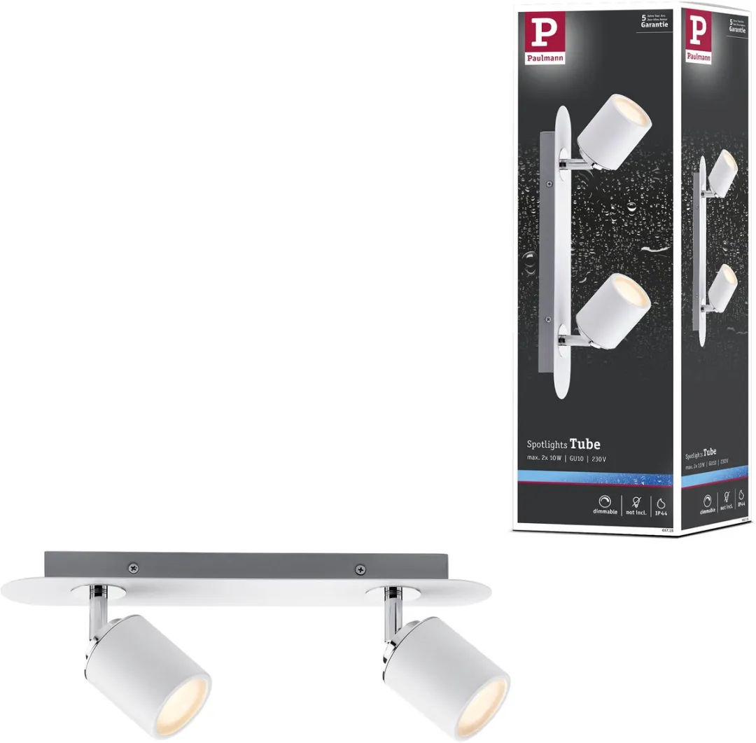 Paulmann Spotlight Tube IP44 GU10 2x10W