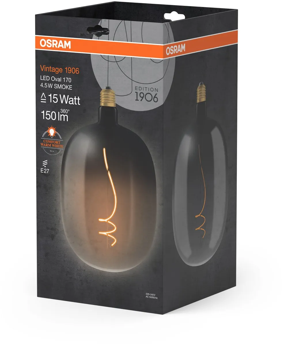 Osram Vintage 1906 Big Oval LED - 4,5W 150lm E27 Warmwit - afbeelding 6 van 6