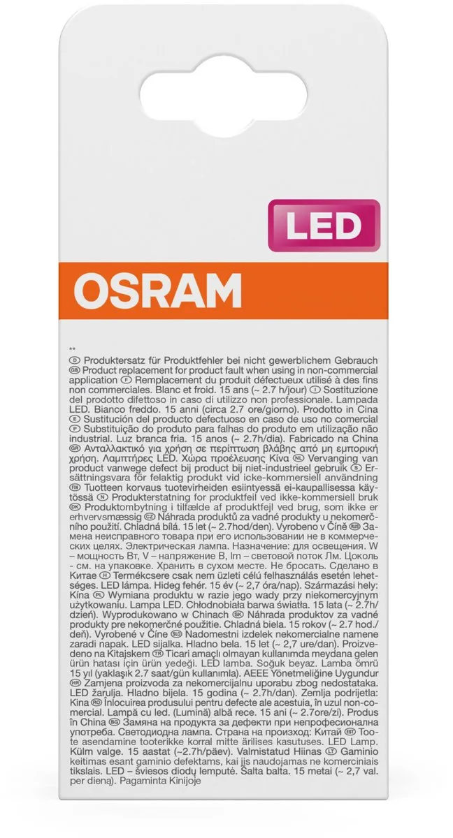 Osram LED-lamp Stervorm A40 Filament 3,4W - 470lm 4000K B22d