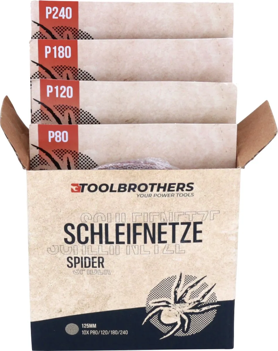 Toolbrothers DBO 180 Z Excentrische Schuurmachine 125mm - 2x SPIDER Schuurmiddelen - afbeelding 6 van 6