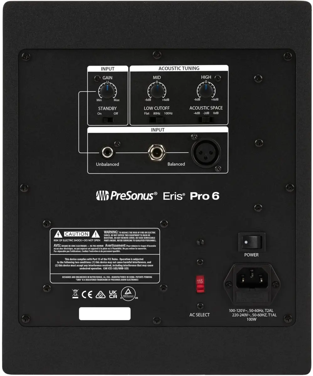 PreSonus Eris Pro 6 REC0016447-000 Studiomonitoren - Zwart - afbeelding 4 van 4