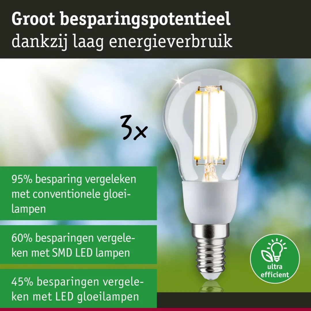 Paulmann Eco-Line LED Kogellamp E14 3x2,5W 3000K - 3 Stuks - afbeelding 6 van 6