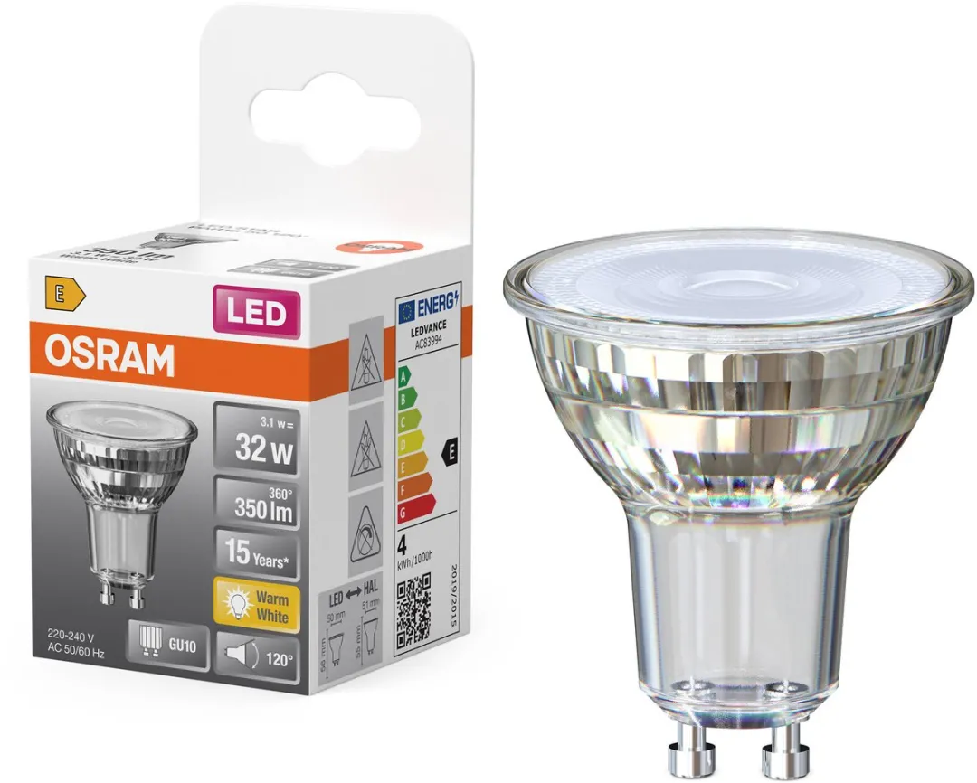 Osram LED Spot Star PAR16 GU10 3,1W 350lm 2700K - 1 Stuk