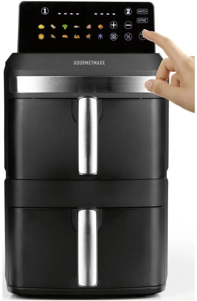 GourmetMaxx 16818 Airfryer 12 l - 2800W - Zwart - afbeelding 5 van 6