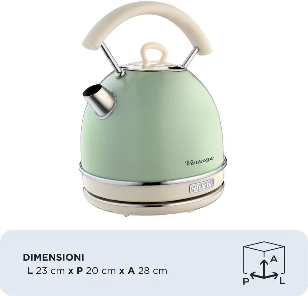 Ariete Vintage Waterkoker 2877/04 - 2000W - 1.7L - Groen - afbeelding 6 van 6