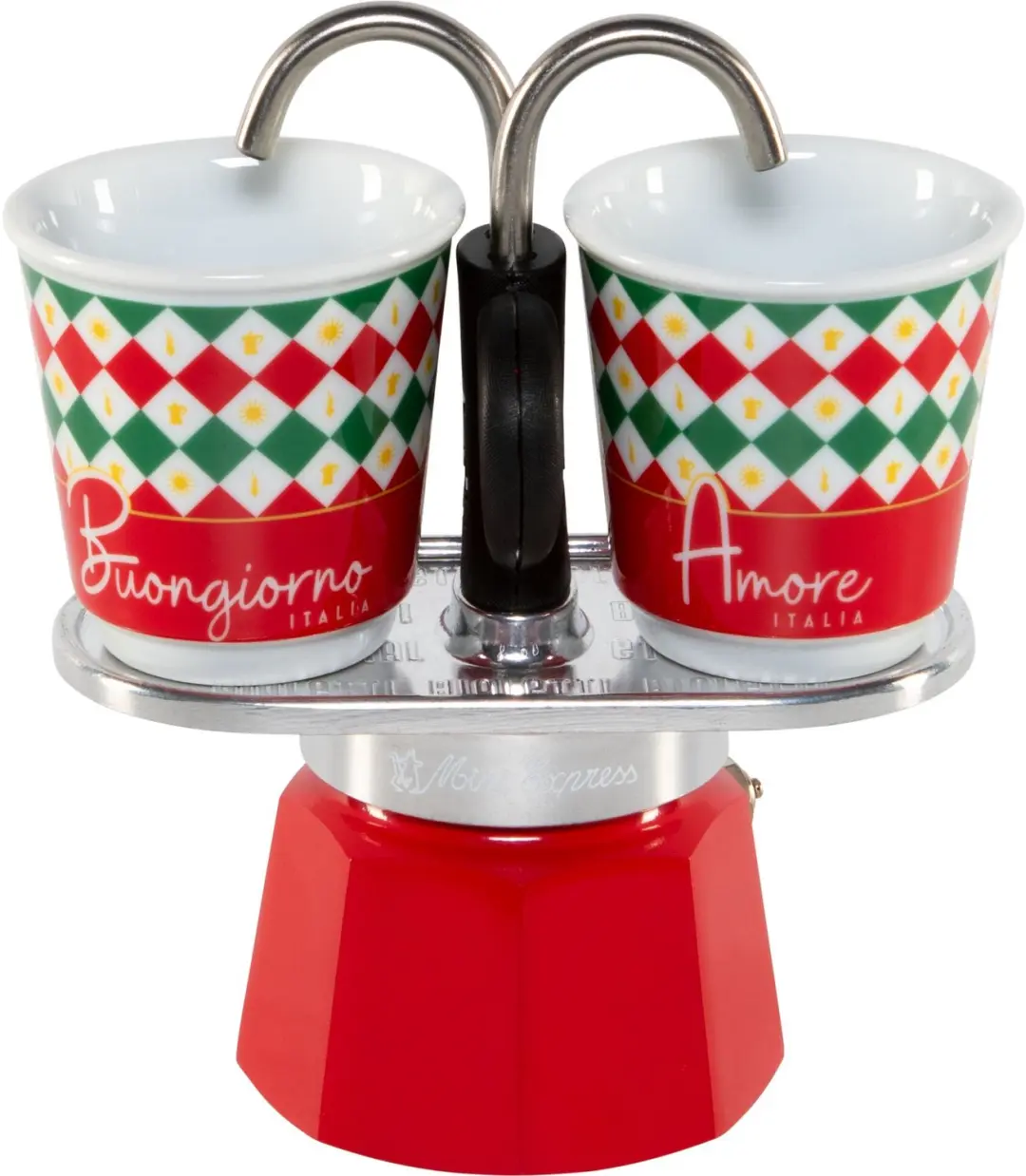 Bialetti Mini Express Espressokoker Tricolore Damier - afbeelding 4 van 4