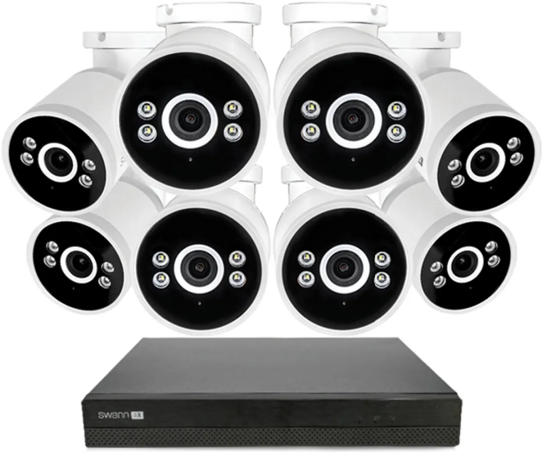 Swann AdvancedX SWNVK-16ADVANX8B-EU Beveiligingscamera - 8x 4K Spotlight Bullet - 2TB NVR