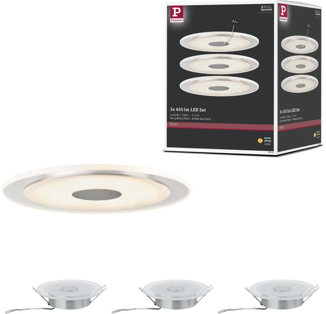 Paulmann Whirl LED-inbouwlamp Basisset 3x6,9W 450lm 3000K