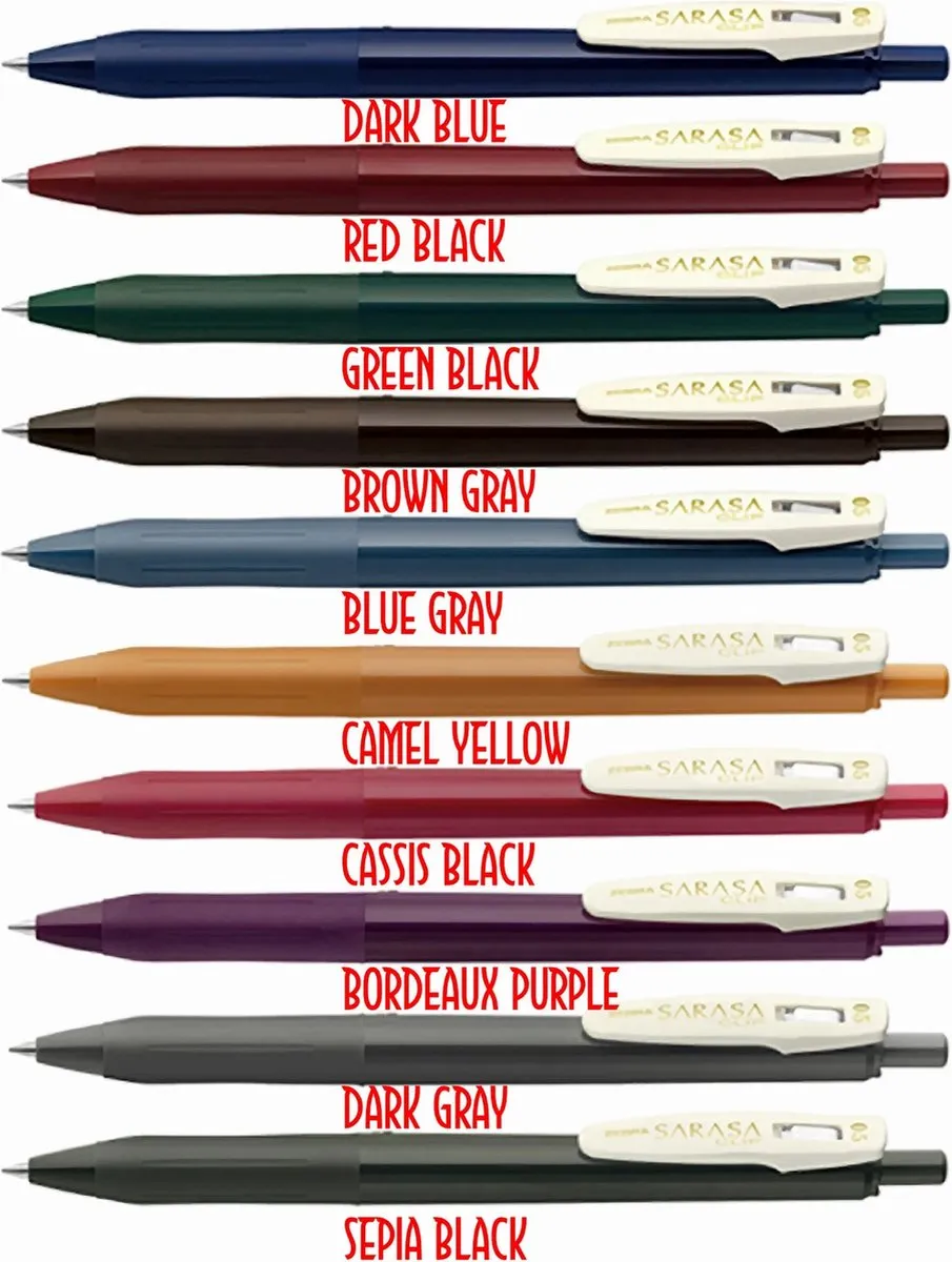 Zebra Vintage Sarasa Clip Gelpen - 0.5mm - 10 Stuks