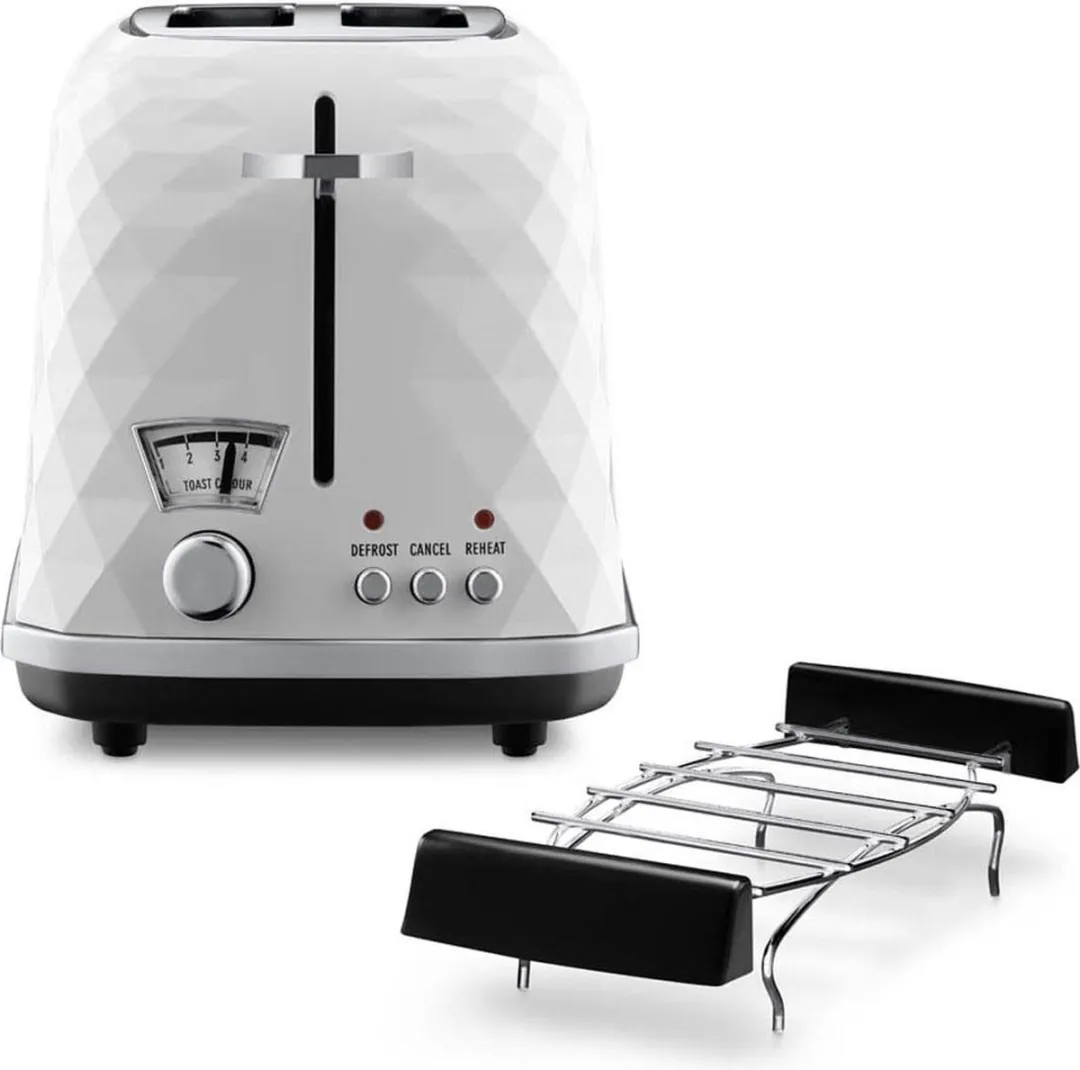 De'Longhi CTJ2103.W Broodrooster 2 Sneden - 900W - Zwart/Wit