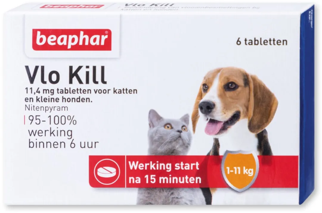 Beaphar Vlo Kill Tabletten Hond/Kat 1-11 kg