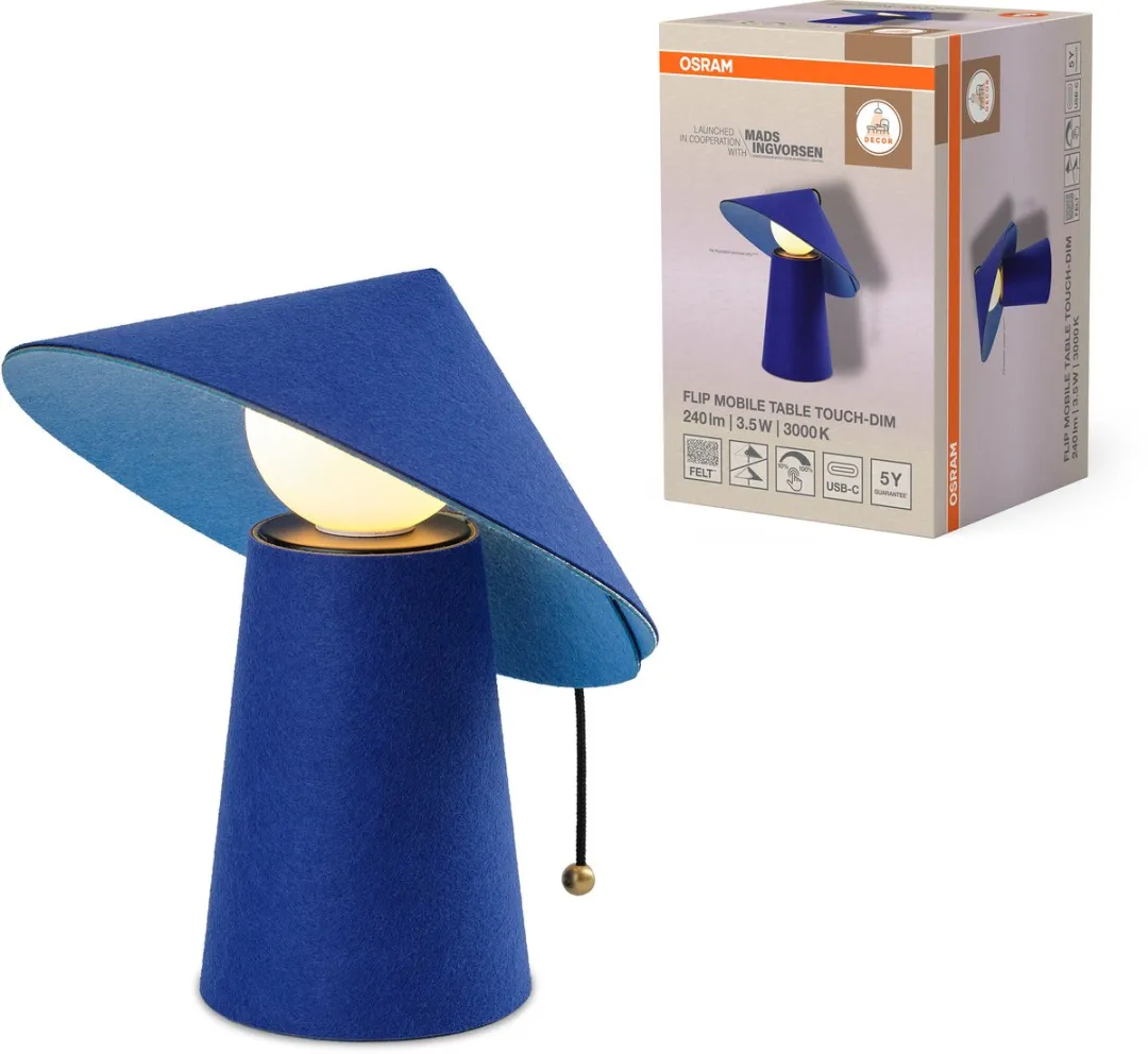 Osram Decor Flip Mobiele LED Tafellamp 3.5W Blauw - USB Oplaadbaar