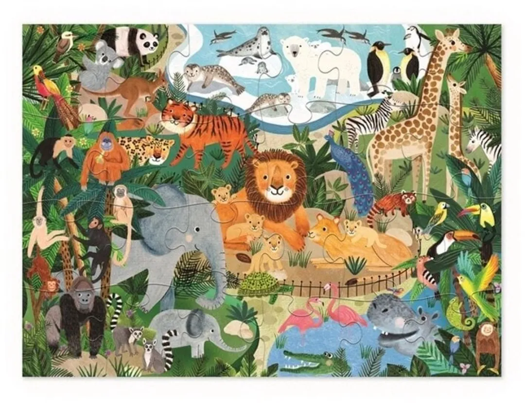 Crocodile Creek Zoo Puzzel 24 Stuks - Multicolor