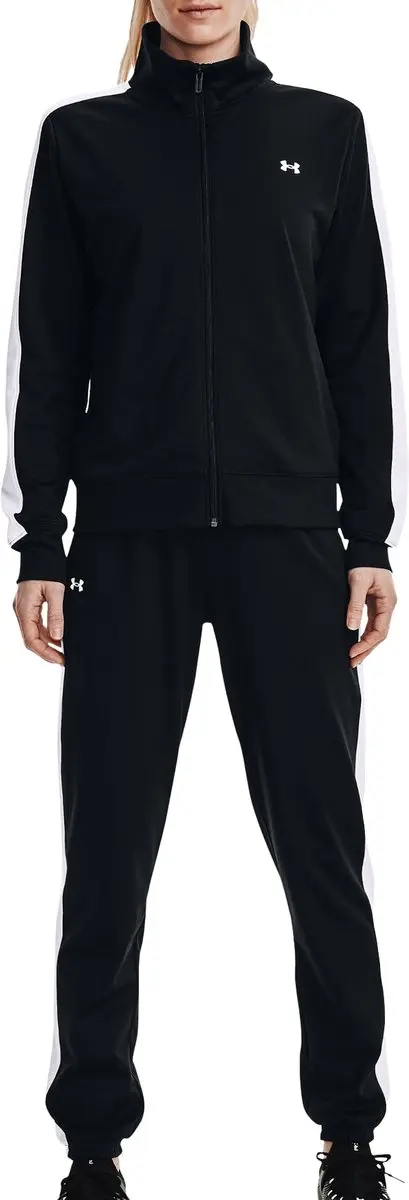 Under Armour Tricot Trainingspak Dames - Zwart/Wit - afbeelding 4 van 6
