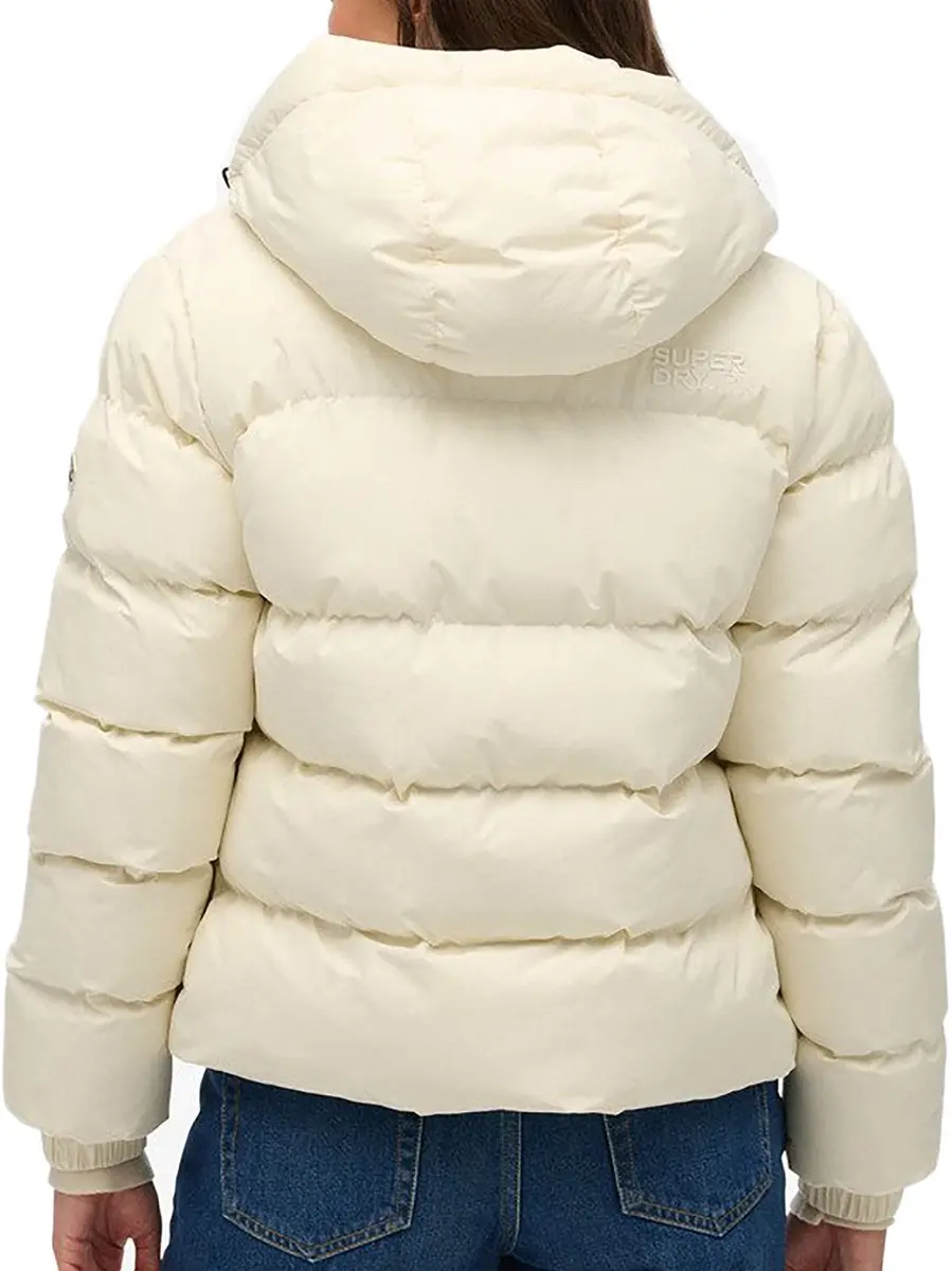 Superdry Sports Puffer Dames Jack met Capuchon - Wit - XL - afbeelding 6 van 6