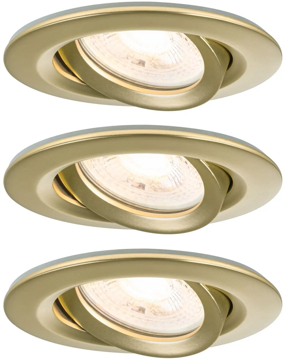 Paulmann Nova Plus LED-inbouwlampen Set 3x - 30° GU10 6W 460lm - Goud mat