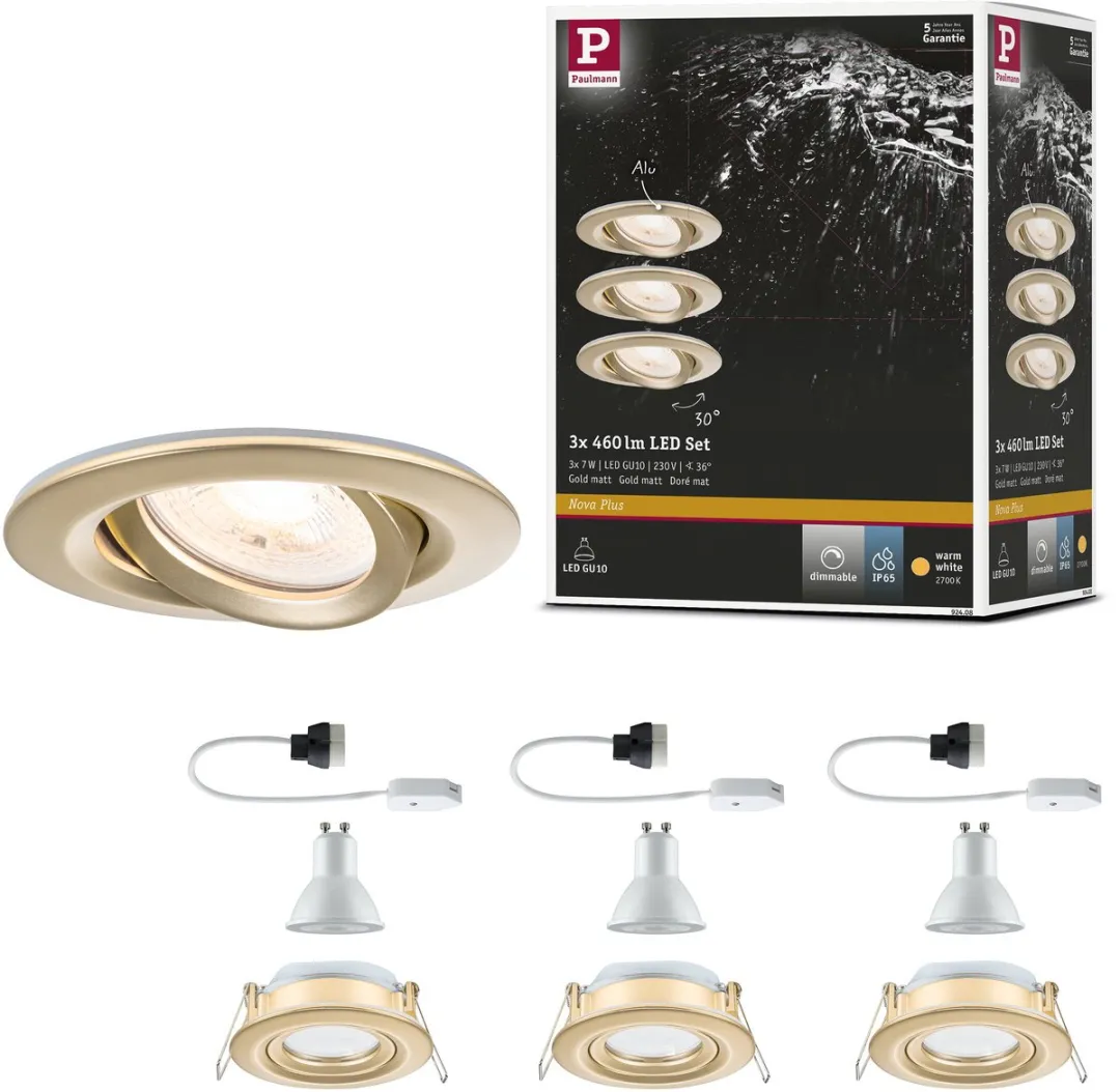 Paulmann Nova Plus LED-inbouwlampen Set 3x