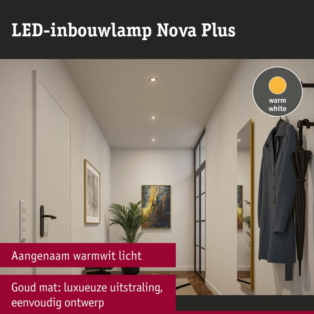 Paulmann Nova Plus LED-inbouwlampen Set 3x - 30° GU10 6W 460lm - Goud mat