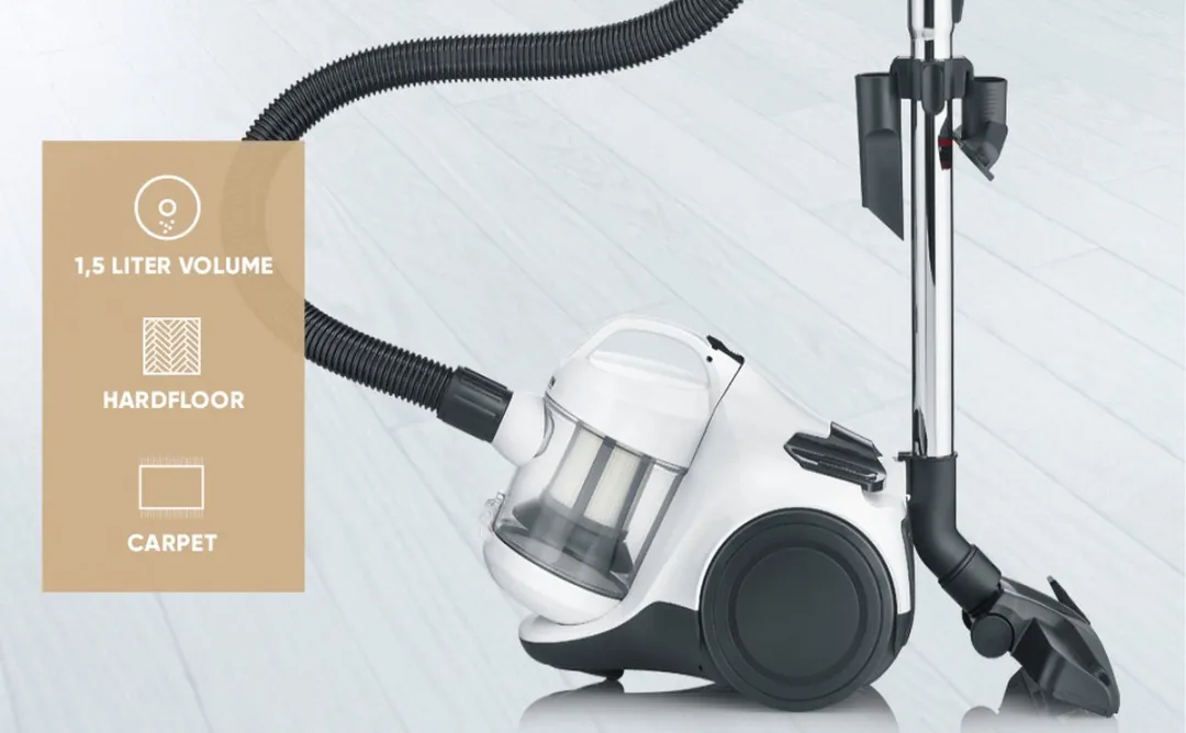 Severin CY 7103 Stofzuiger - 850W - 1,5L Wit - afbeelding 6 van 6
