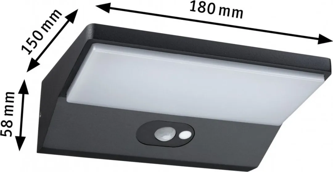 Paulmann Ronea LED Wandarmatuur Buiten - 7,4W 400lm 3000K Donkergrijs