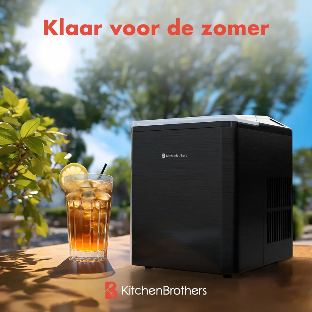 KitchenBrothers KB4041 IJsblokjesmachine 12kg/24u - Zwart/Gunmetal