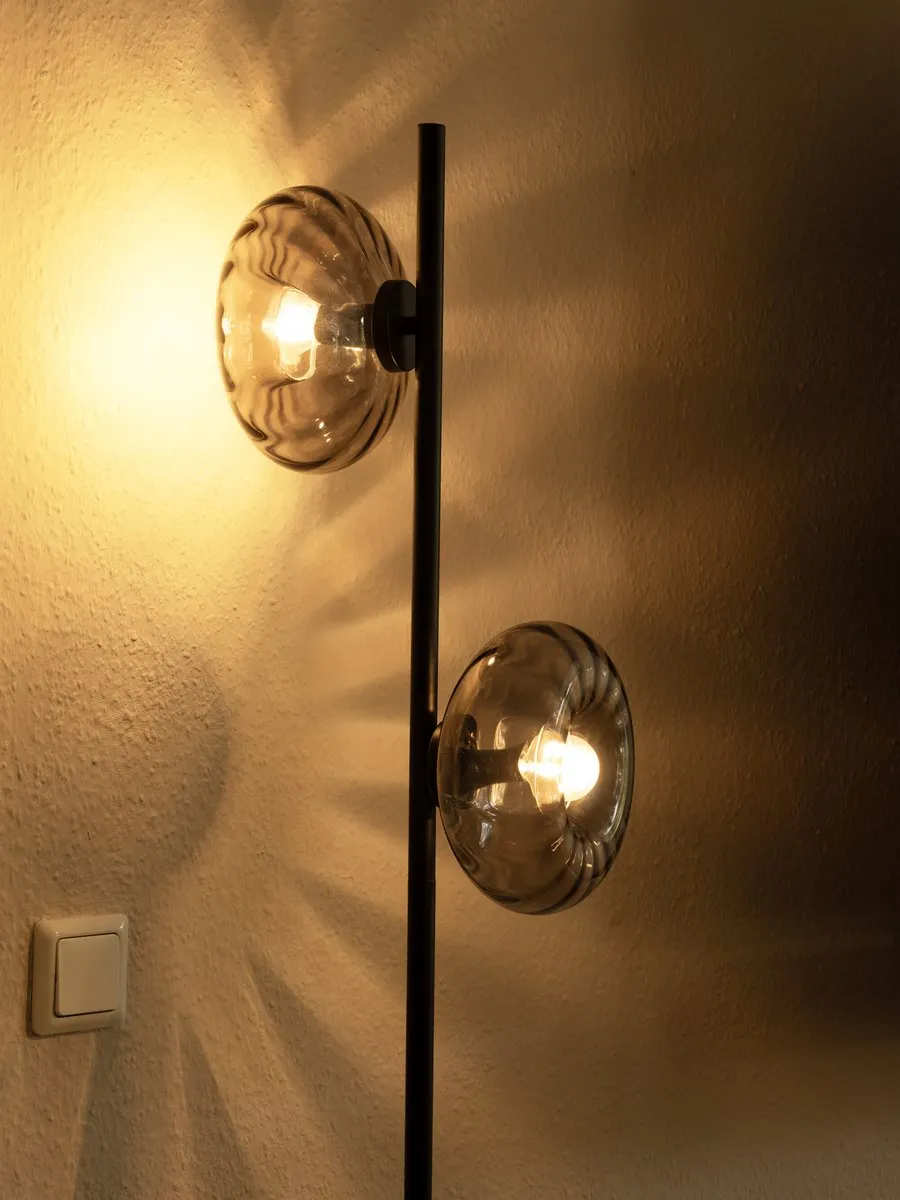 Osram Decor Smoke Glass Vloerlamp - Zwart - 2x E14