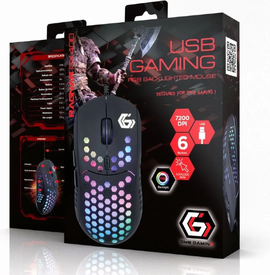 Gembird RX400 Gaming Muis - RGB - 6 Knoppen