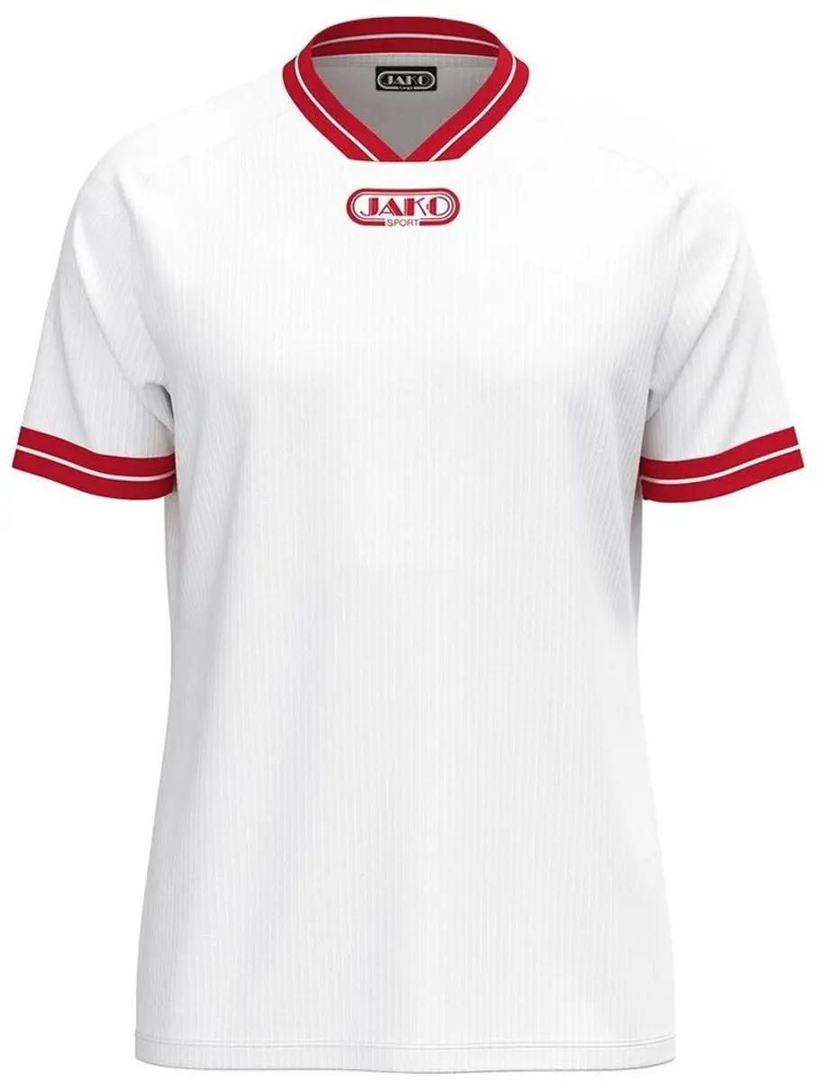 JAKO Retro Shirt Korte Mouw - Wit/Rood - XXL - afbeelding 6 van 6