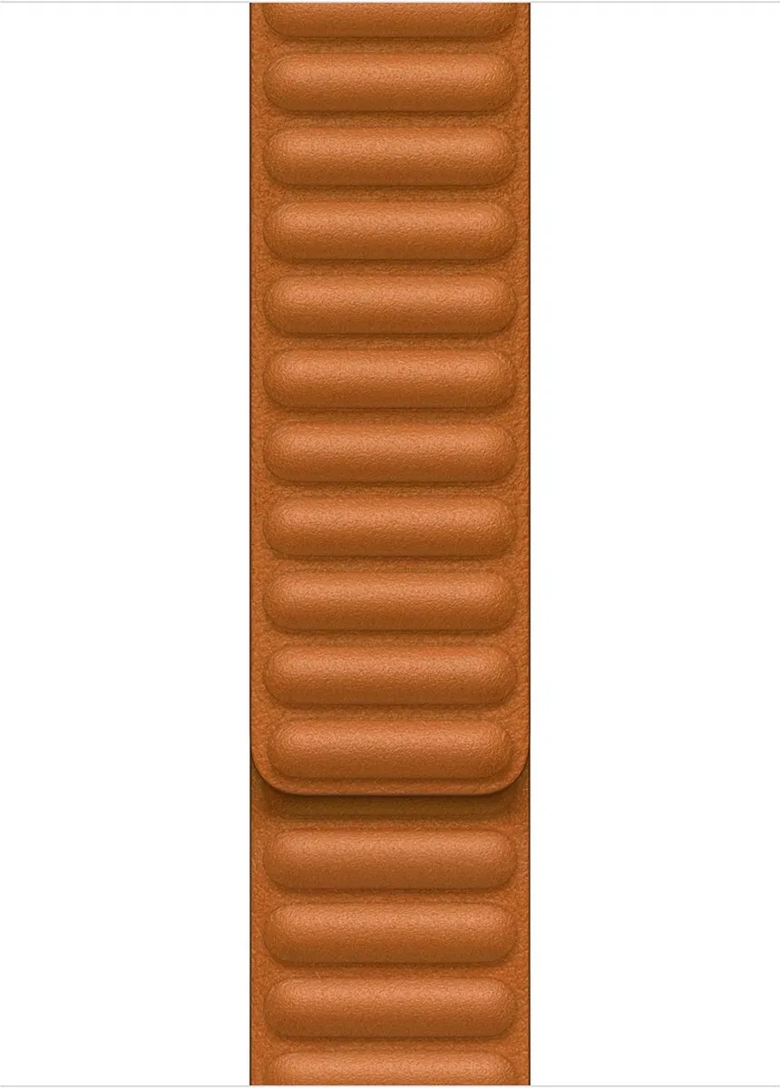 Apple Watch Leather Link 45mm - Goudbruin - S/M