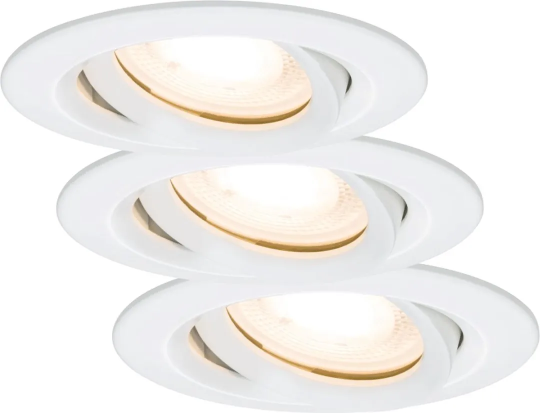 Paulmann Nova Plus LED-inbouwlamp Set 3x7W GU10 2700K - 3 Stuks