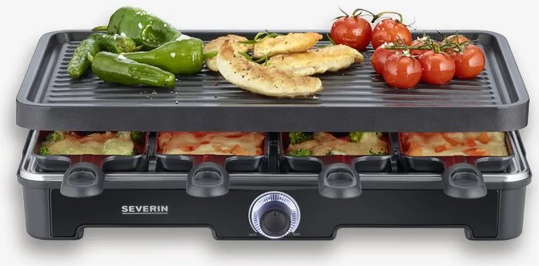Severin RG 9670 Raclette Gourmetset 8 Personen - 1400W - Zwart