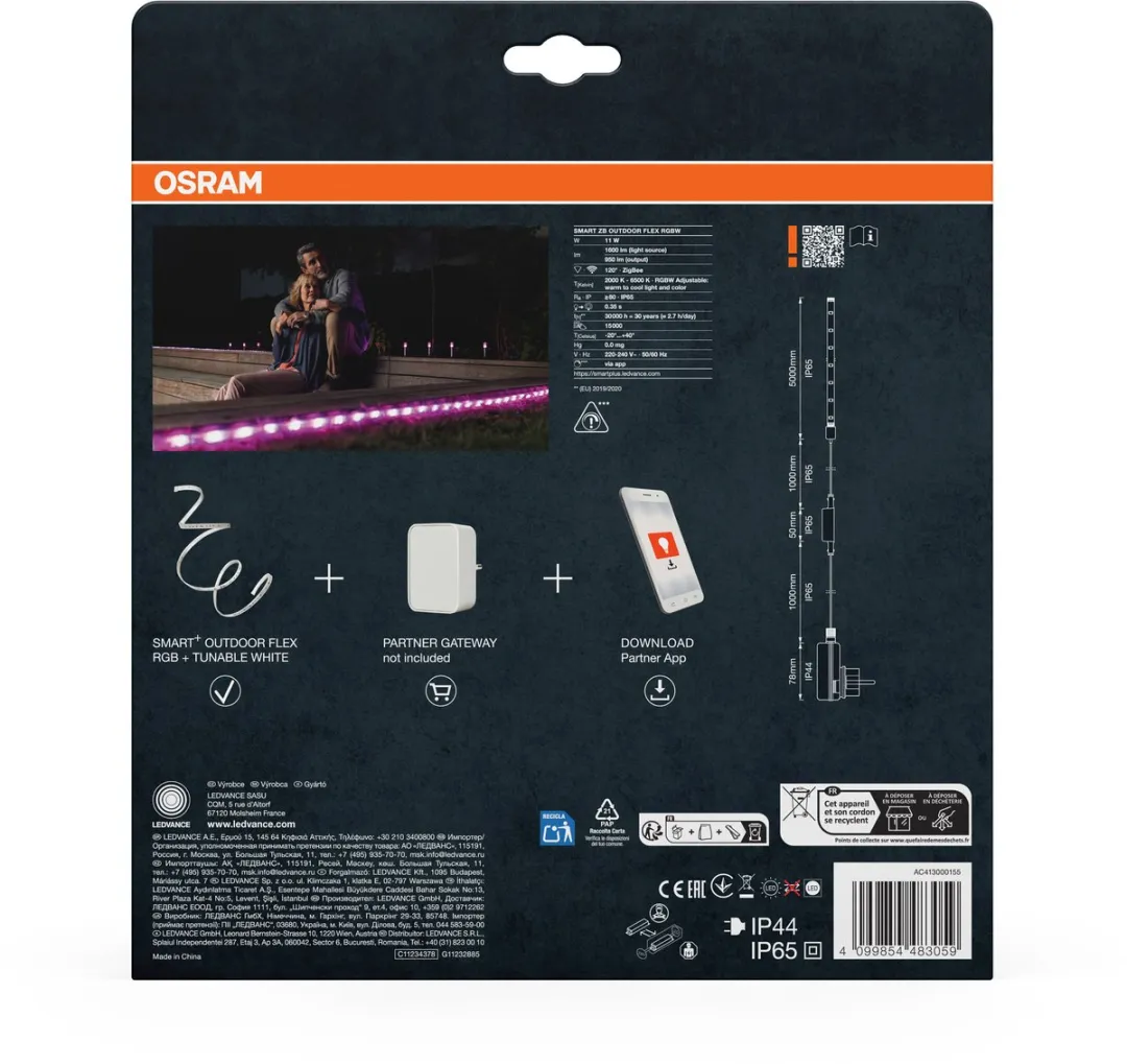 Osram SMART+ ZB Outdoor Flex RGBW LED Strip - IP65 - Wit
