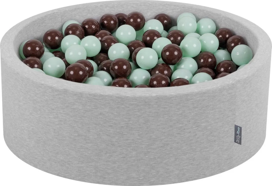 KiddyMoon Ballenbad 300 Stuks ∅7cm 90x30cm - Munt/Bruin