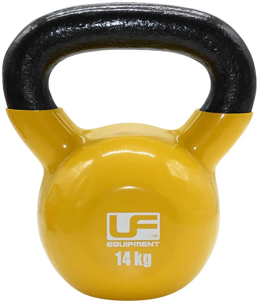 Urban Fitness Gietijzeren Kettlebell UFW076 - 14kg - Geel - afbeelding 2 van 2