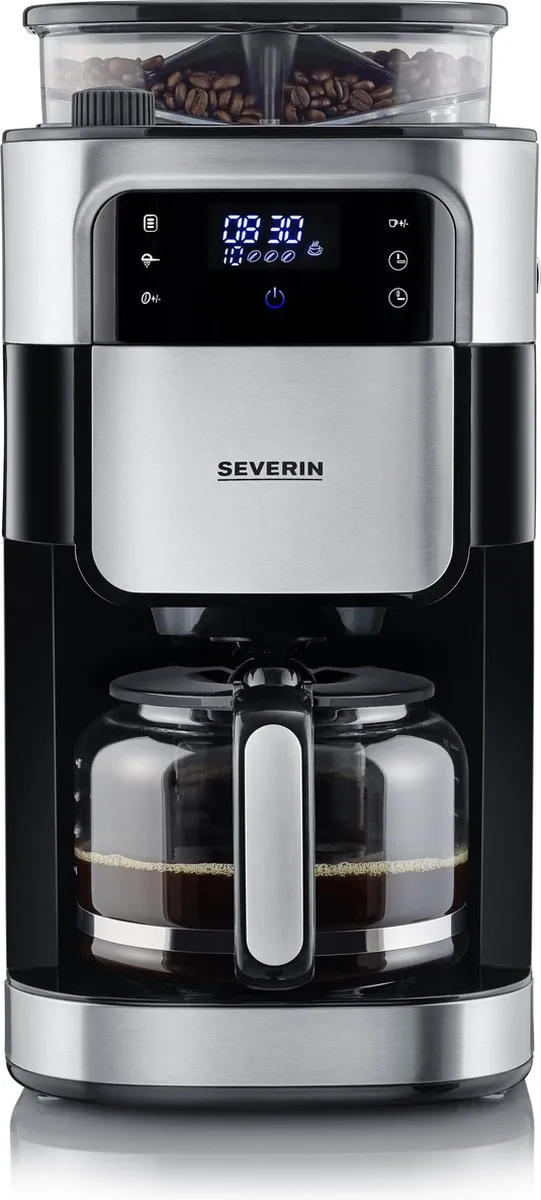 Severin KA 4813 Filterkoffiezetapparaat met bonenmaler 1L - 8 Kopjes - Zwart/RVS